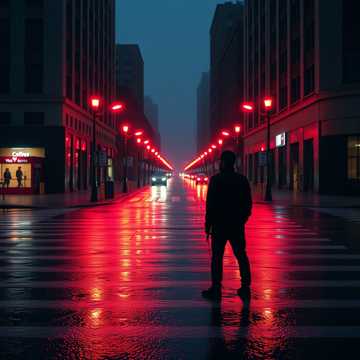 街灯踩碎的影子