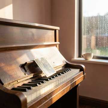 钢琴上落灰的旧合照