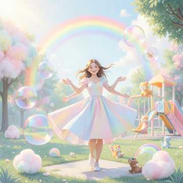 七彩泡泡转圈圈