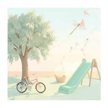 滑梯盛开的蒲公英