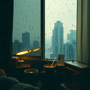 租屋听雨夜