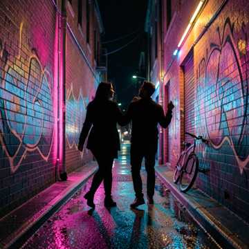 并肩踩过的影子