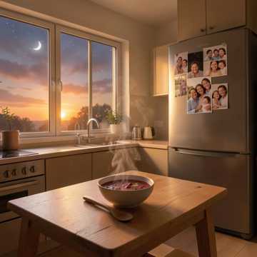 红豆汤里的晚霞