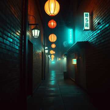 夜色漫染街巷