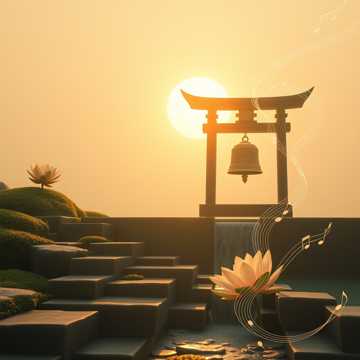 石阶青苔莲花开