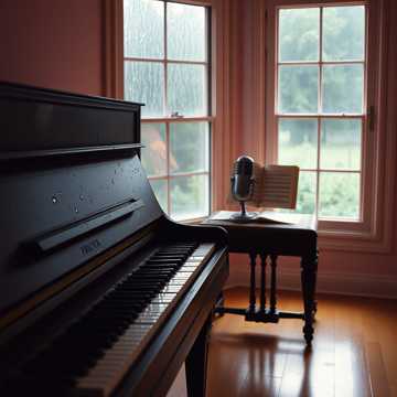 旧钢琴湿了雨