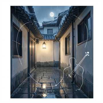 月光淌过青瓦檐