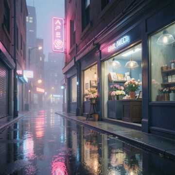 街道悬满未关的灯