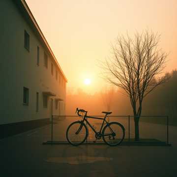 仲夏单车的剪影