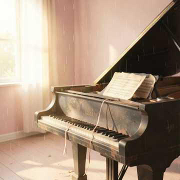 钢琴上褪色的光