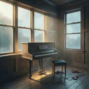 钢琴上褪色的光