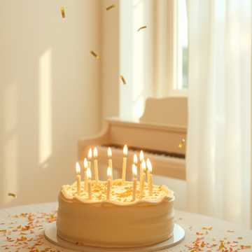 蛋糕上的烛火舞