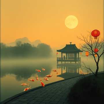 长安晚霞半坛雪