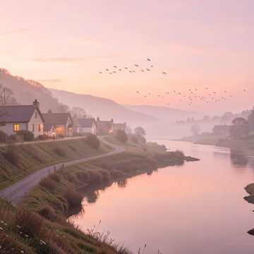 光明村的晚安炊烟