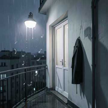 雨痕斜落空房间