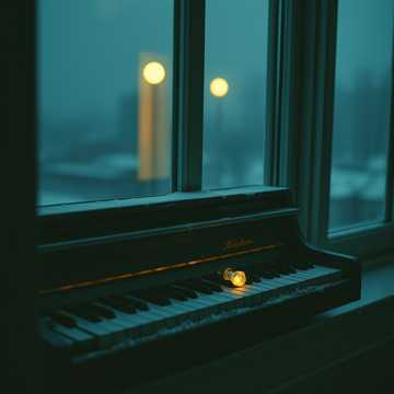 旧钢琴键正反光