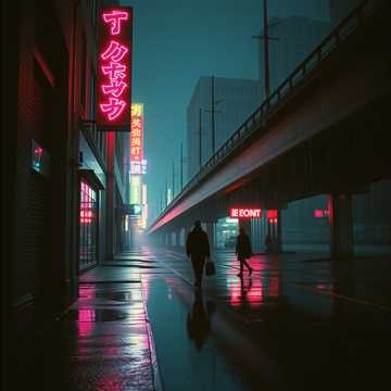 霓虹街的余影