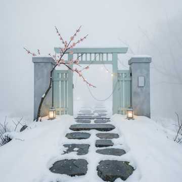 雪封石阶春未还