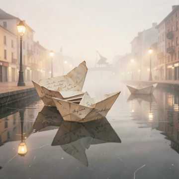 情书叠成纸船