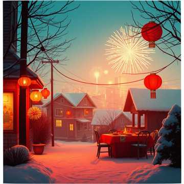 红灯笼映满团圆