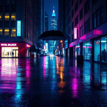 雨中的霓虹灯
