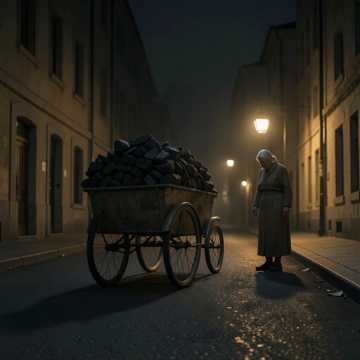 装满煤的三轮车