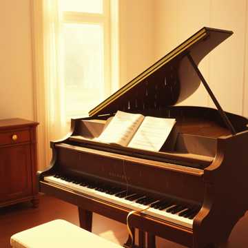 钢琴上褪色的光