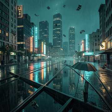 旧港夜雨