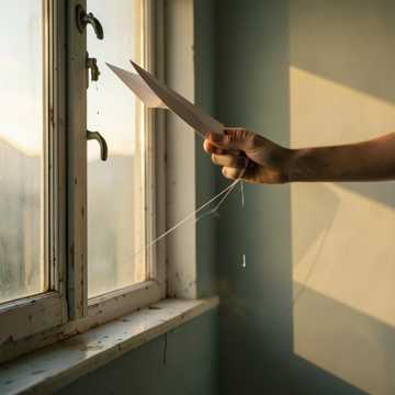 纸飞机划过窗台