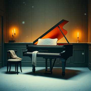 钢琴上褪色的霜