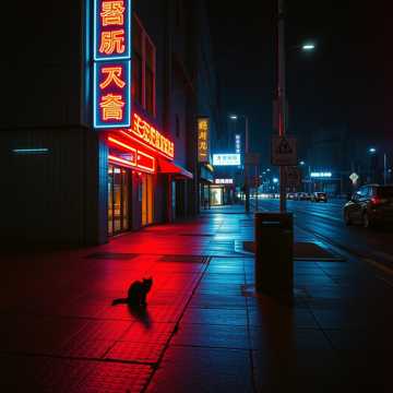 霓虹缝隙里的脚步声
