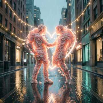 玫瑰被心跳染红