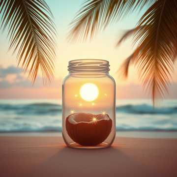 浪花卡在椰壳里