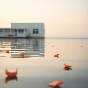 被风吹散的海棠花