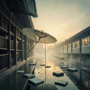 毕业生与油纸伞