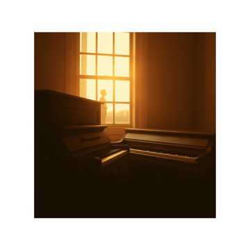 旧钢琴旁的黄昏