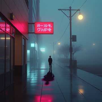 街灯空荡影子摇晃