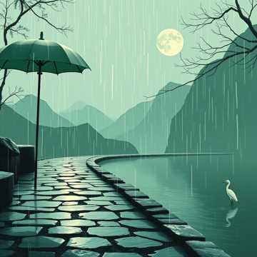 青石雨落待月明