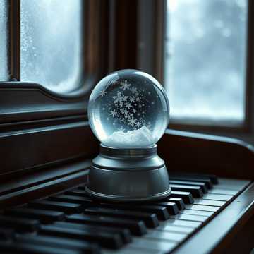 橱窗里的雪花球