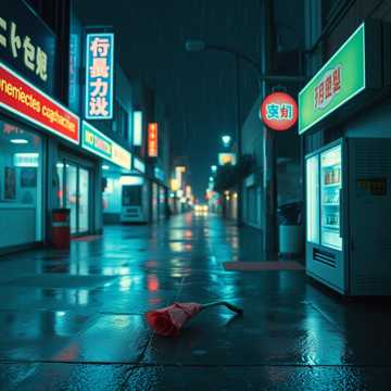 听雨声碎在街灯下
