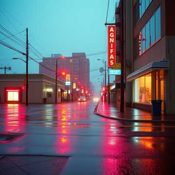 霓虹在脚下碎成河