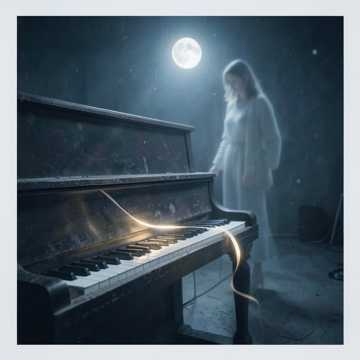 落满灰的钢琴键