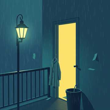 雨痕斜落空房间