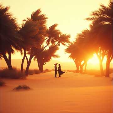 胡杨暮色酿晚风