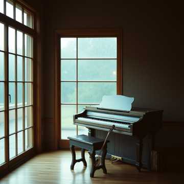 钢琴上褪色的光