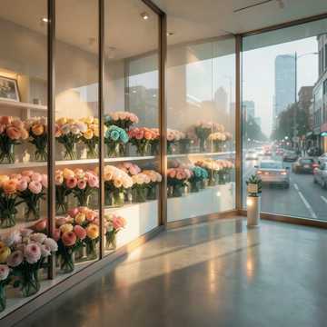 仿真花的样品间