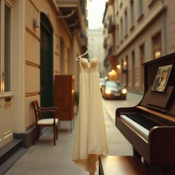 旧婚纱照上的晨光