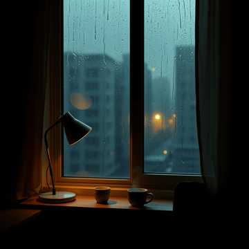 雨敲玻璃的独白