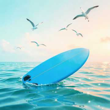 蓝色冲浪板