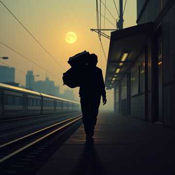 肩挑日月的背影